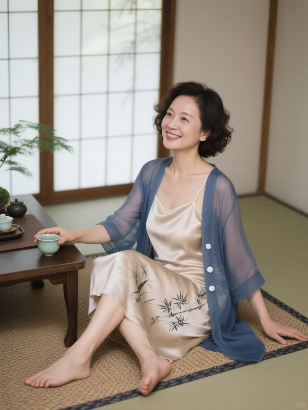 40 + 中式松弛感,把 “茶歇氛围” 穿身上