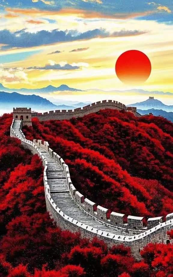 日出东方，鸿运当头，红似火，光芒万丈