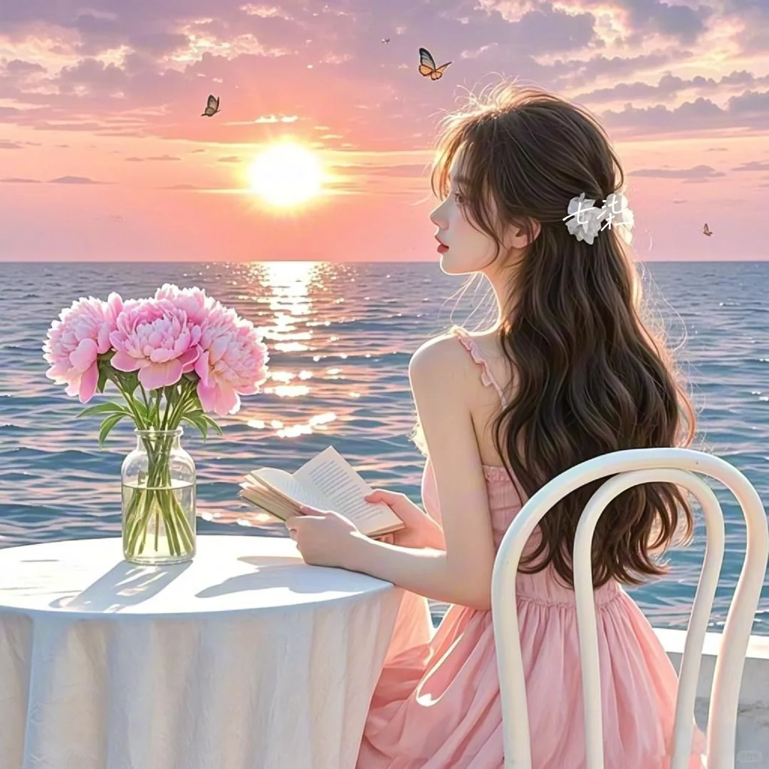 氛围感头像|日落时分，浪漫的海边