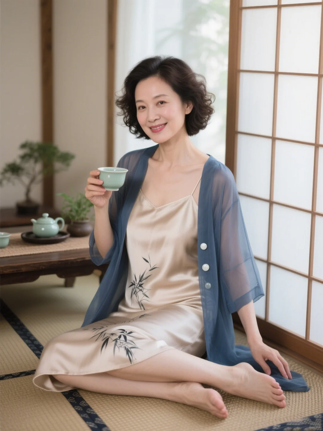 40 + 中式松弛感,把 “茶歇氛围” 穿身上