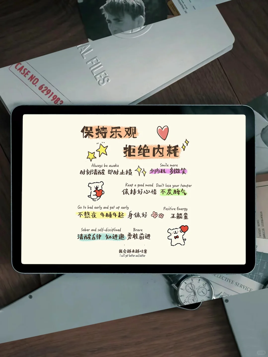 保持乐观｜拒绝内耗｜199平板壁纸