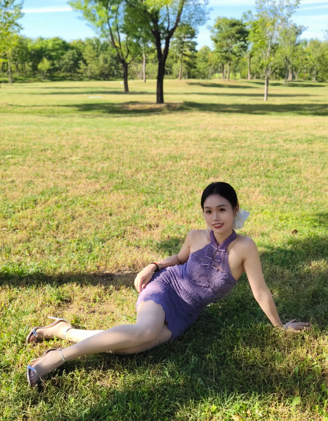 紫色旗袍搭配肉丝💜浪漫的代表词～