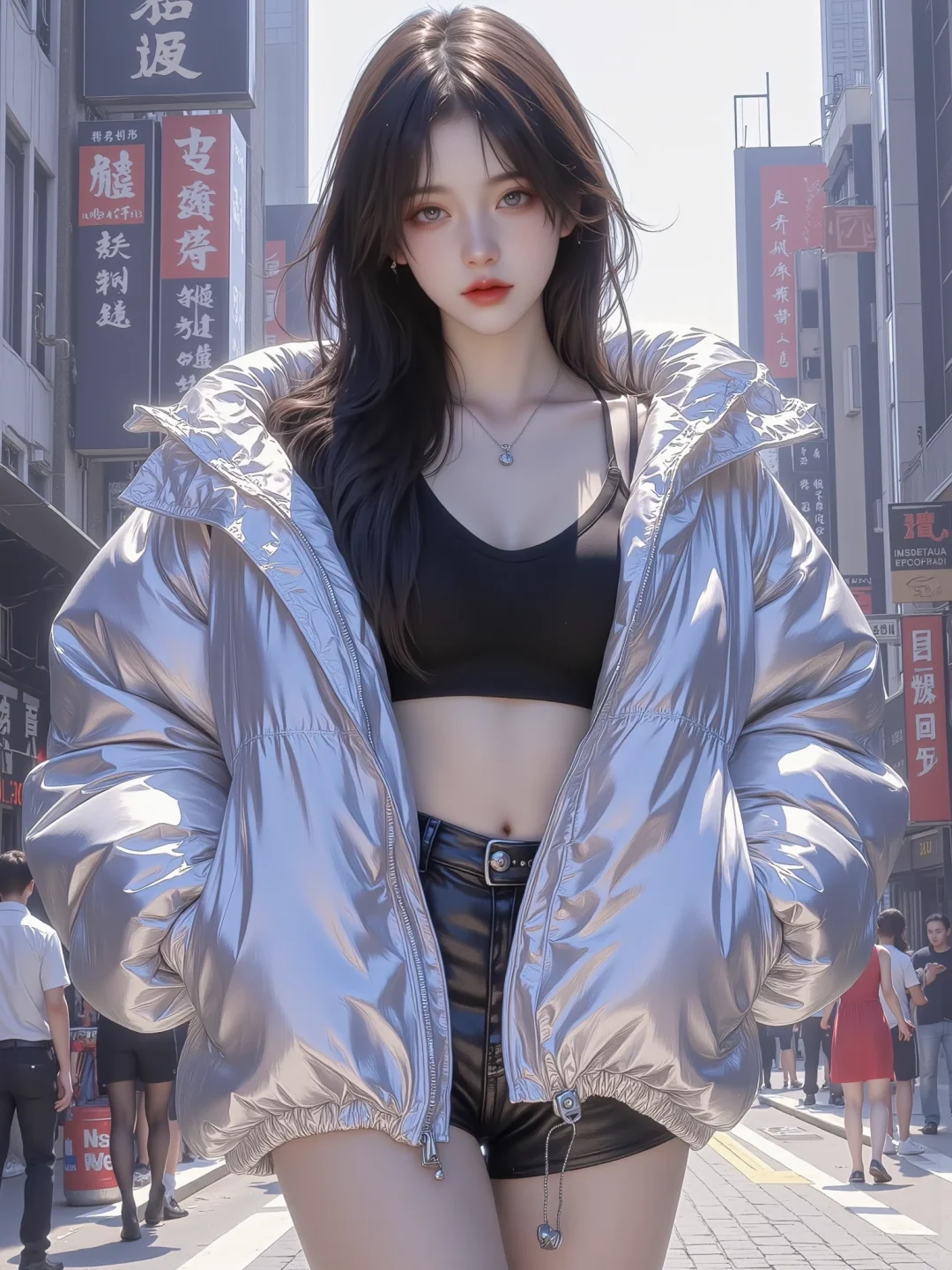 AI羽绒服模特图