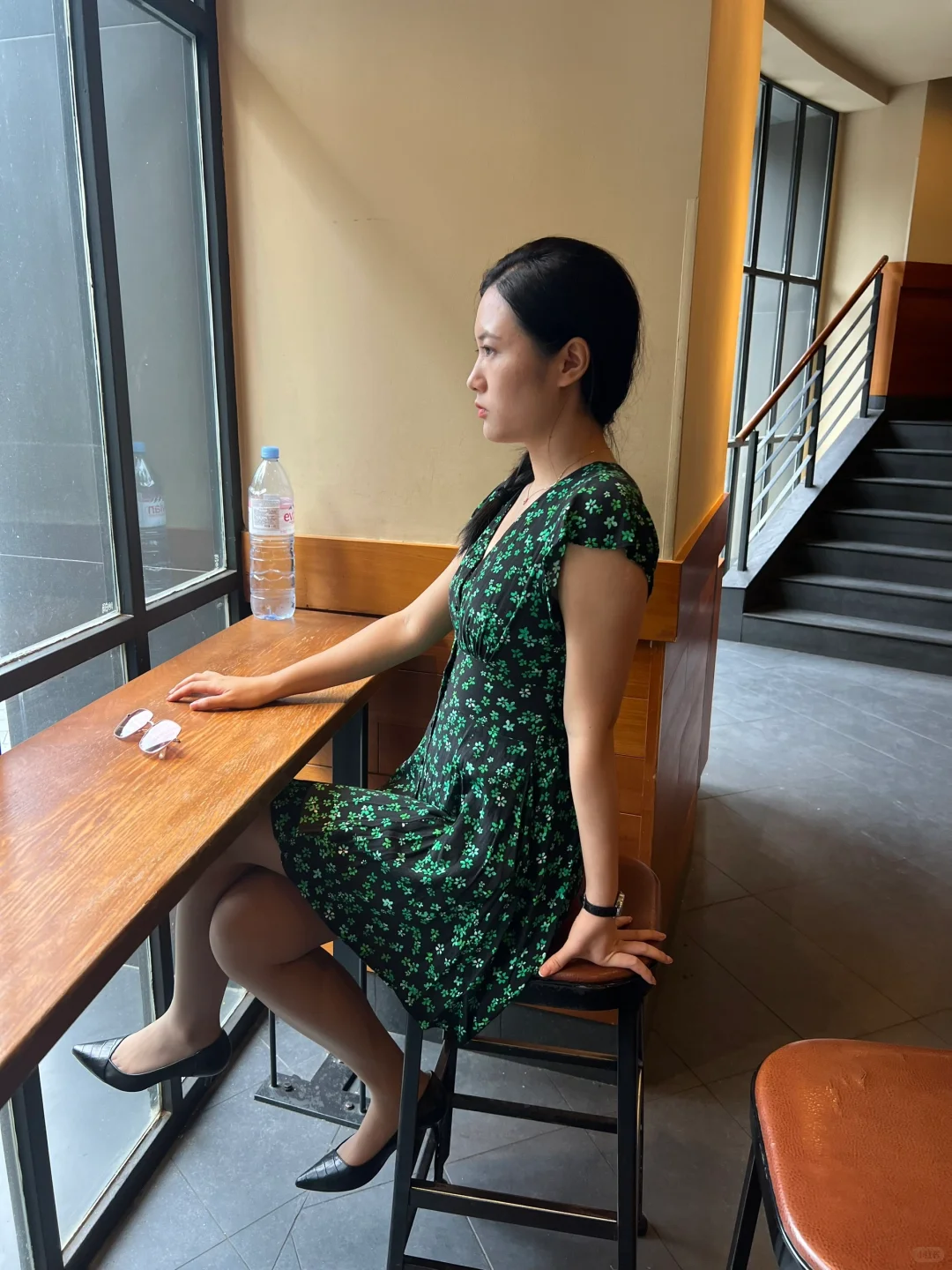 夏天之碎花裙+小高跟肉丝