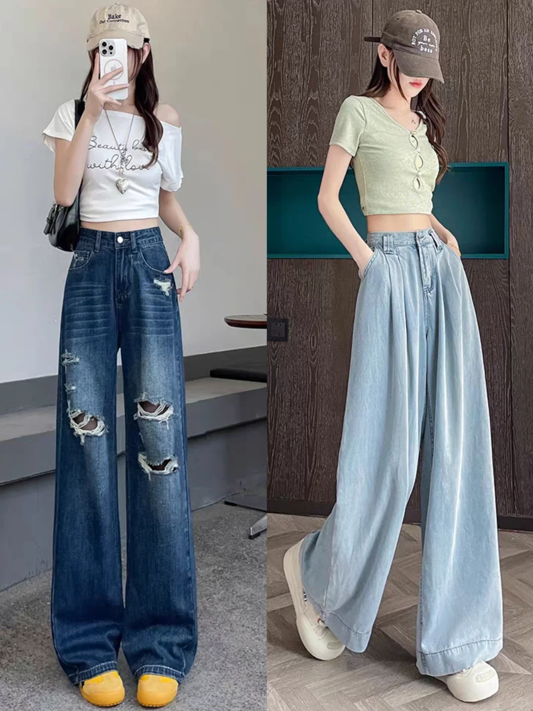 牛仔裤这样搭,胸以下全是腿!