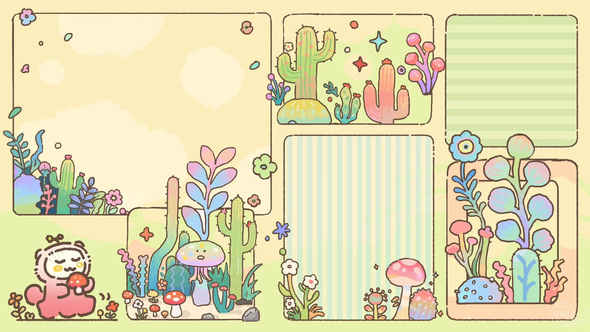 电脑壁纸|屏幕里种点仙人掌🌵或装点落叶🍂