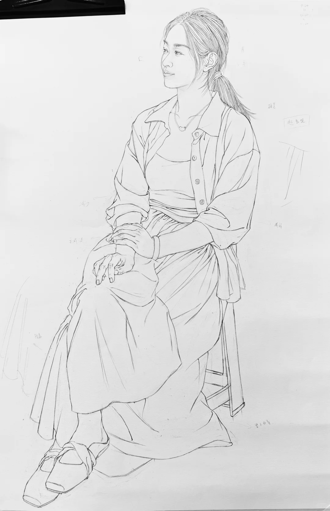 国美线性素描全身像