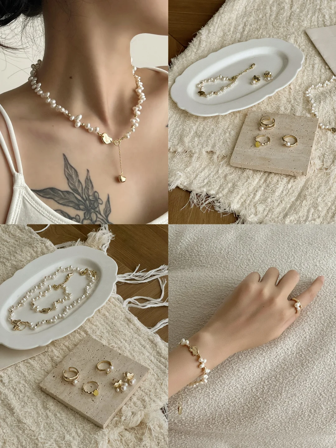 ✨🤍爱心珍珠巴洛克,夏日吊带的时髦单品