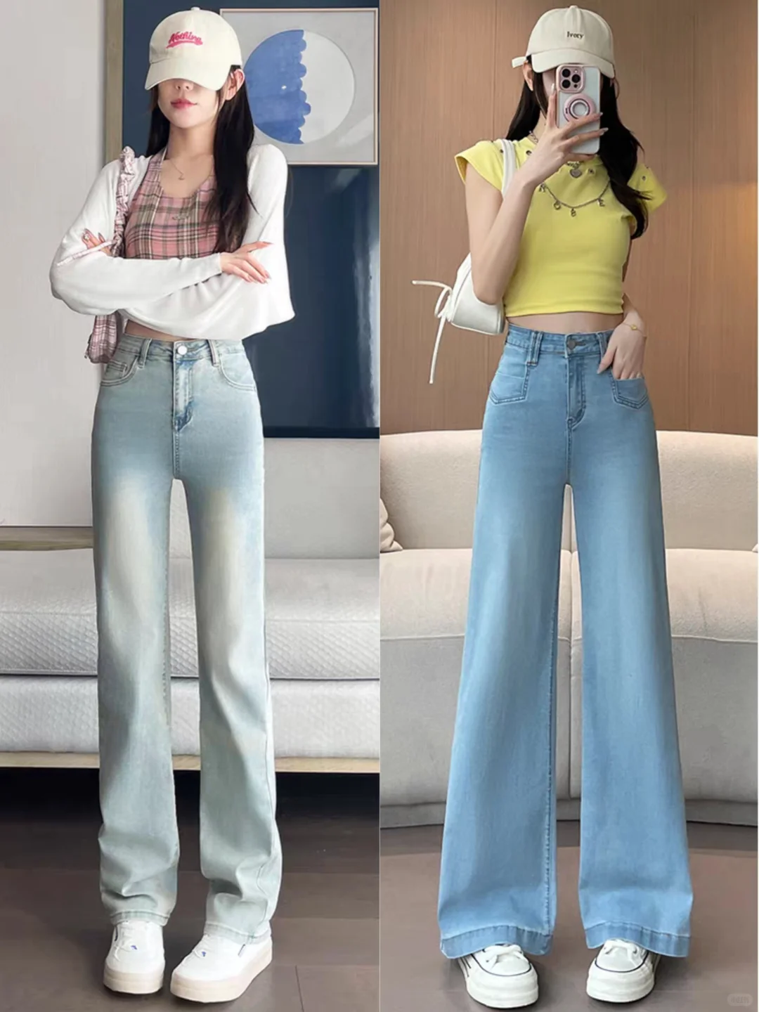 牛仔裤这样搭,胸以下全是腿!