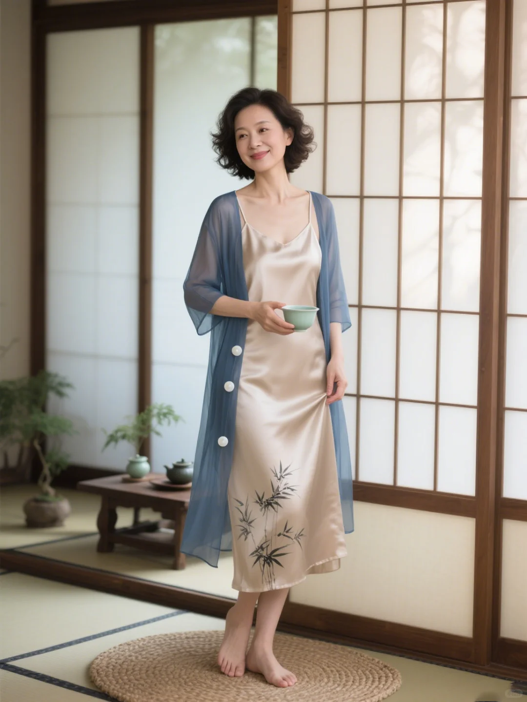 40 + 中式松弛感,把 “茶歇氛围” 穿身上