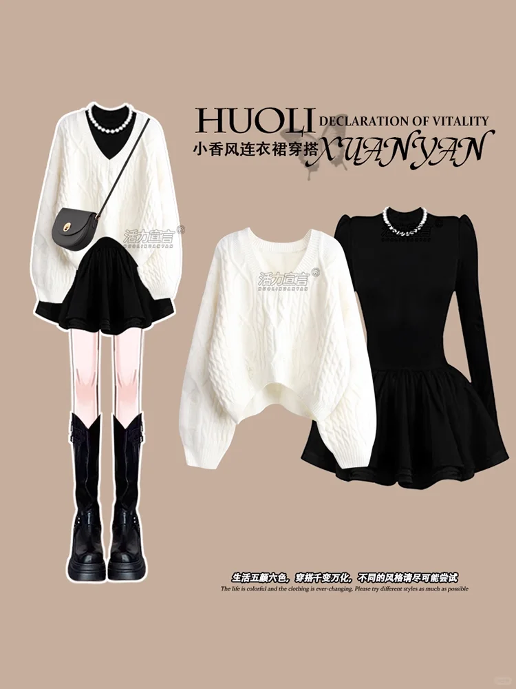 ✨秋冬黑色千金裙穿搭|高级感直接焊在身上!