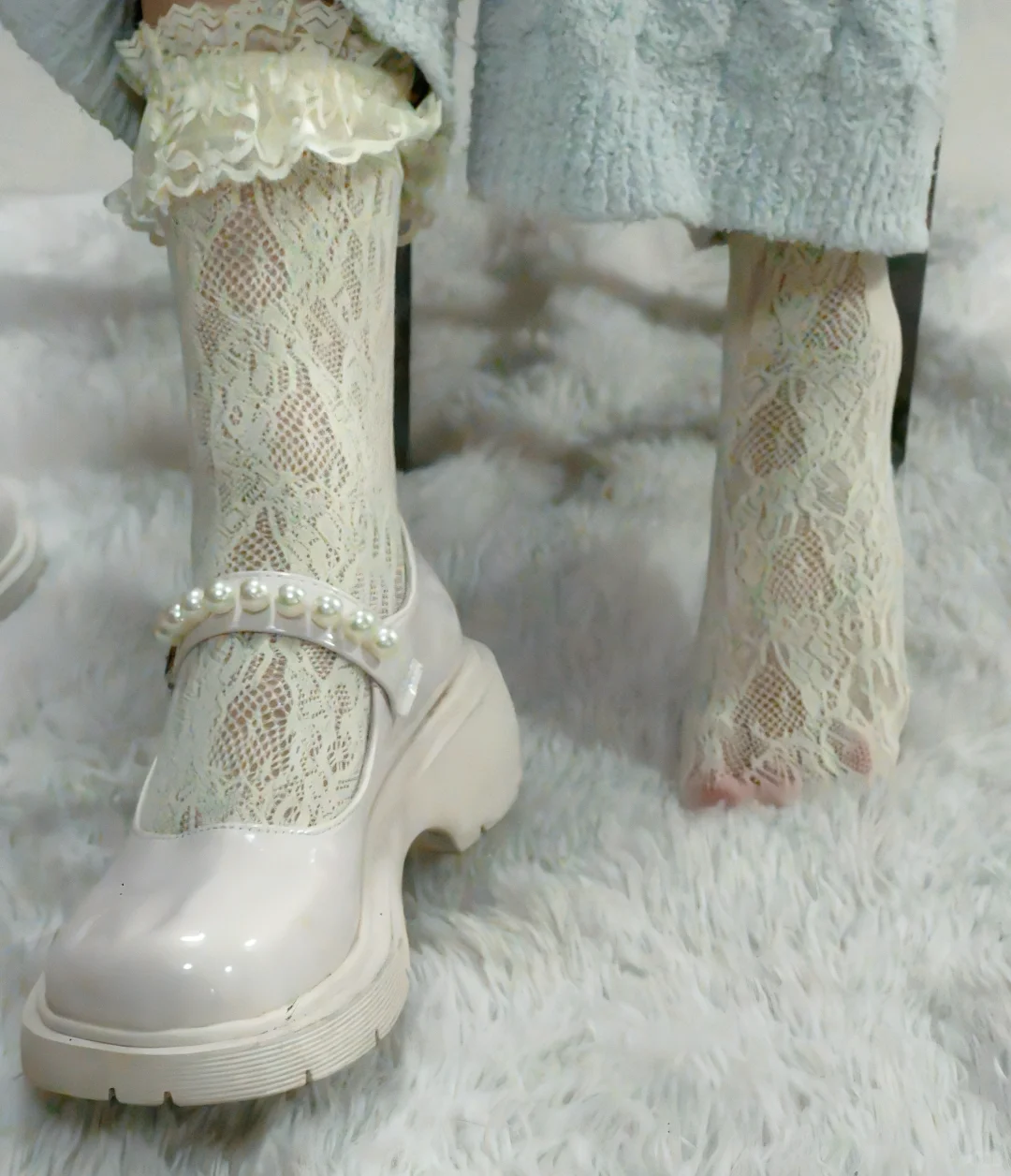 美脚上脚这么穿才舒服 鞋子好舒服～