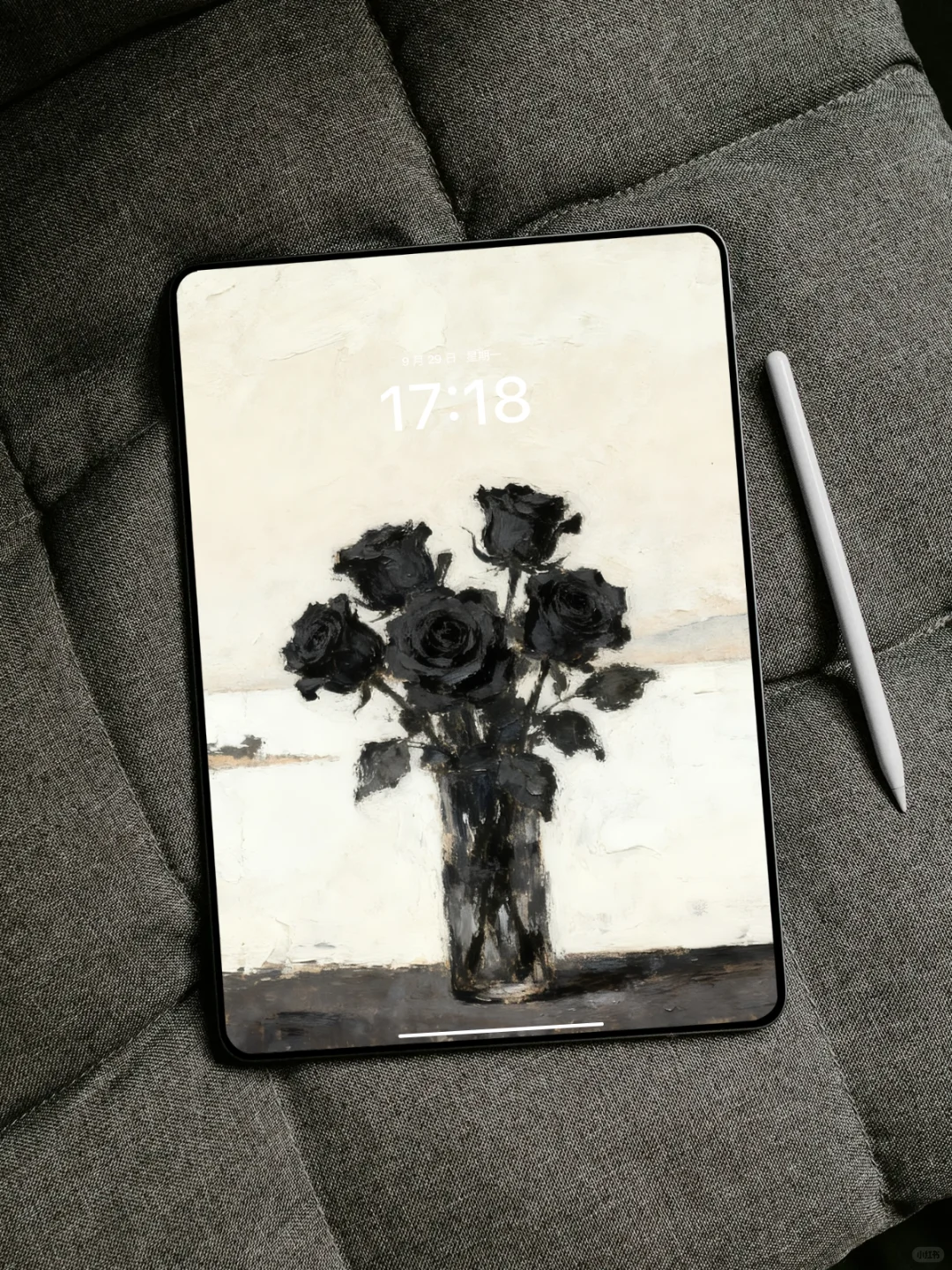 黑玫瑰油画|ipad壁纸