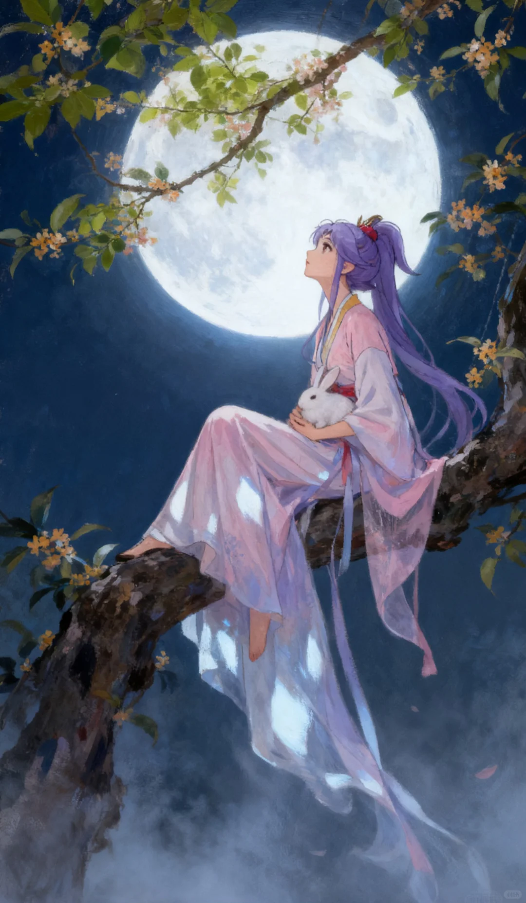 阿雪，对着月亮在想什么呢