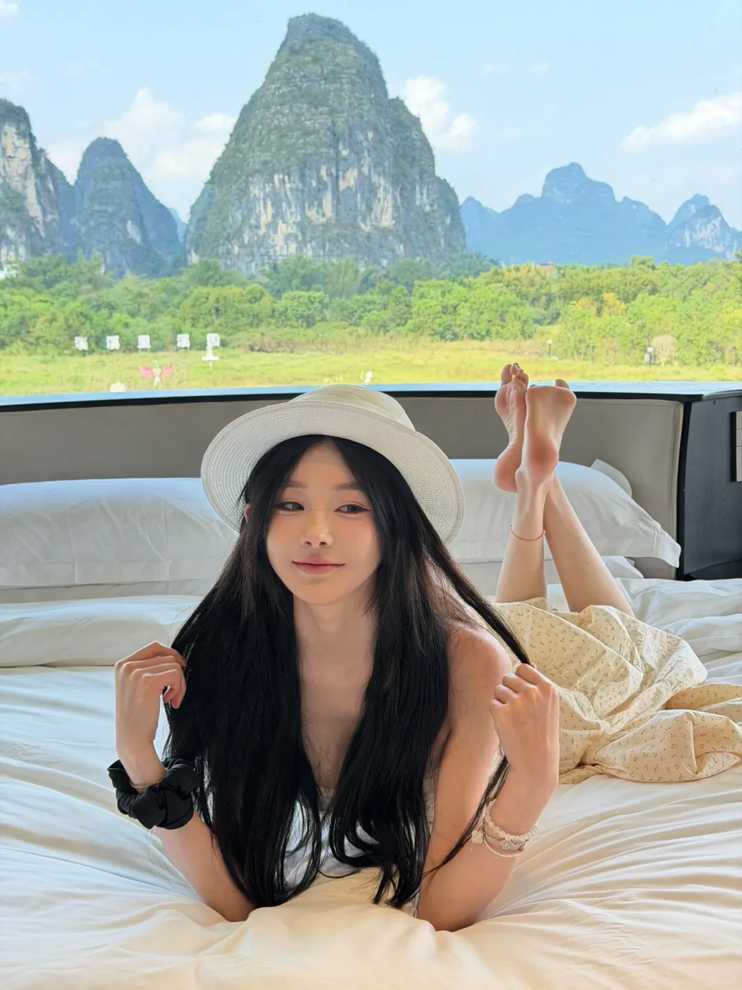 桂林山水间，甜妹博主的私房预热浪漫📷