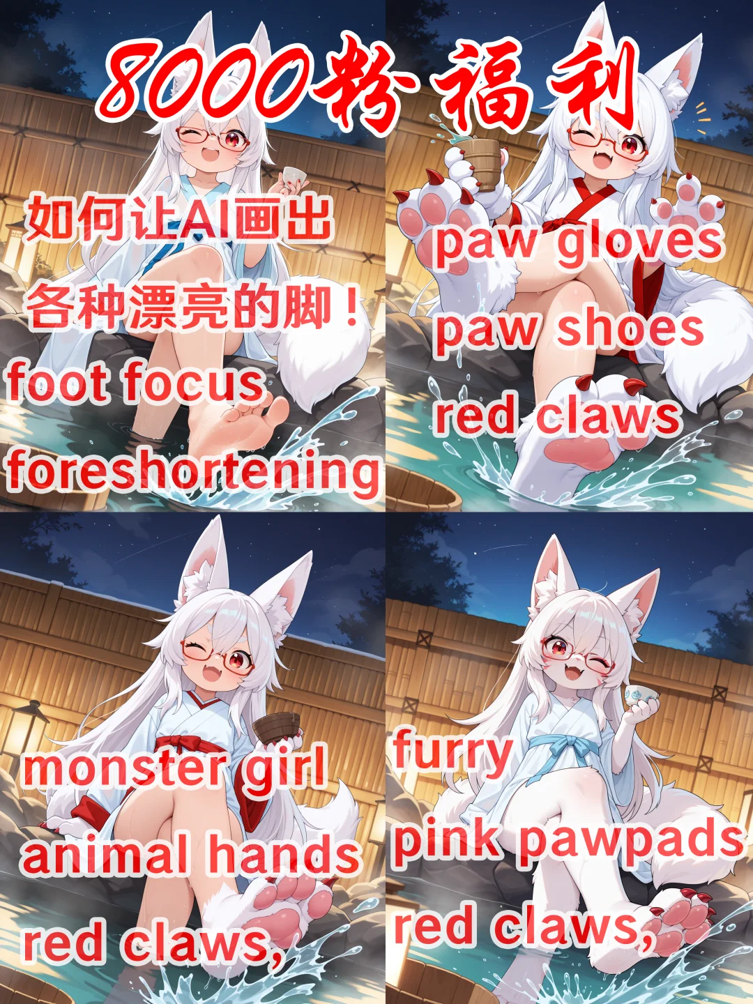 8000粉福利:如何让AI生成各种漂亮的足部!