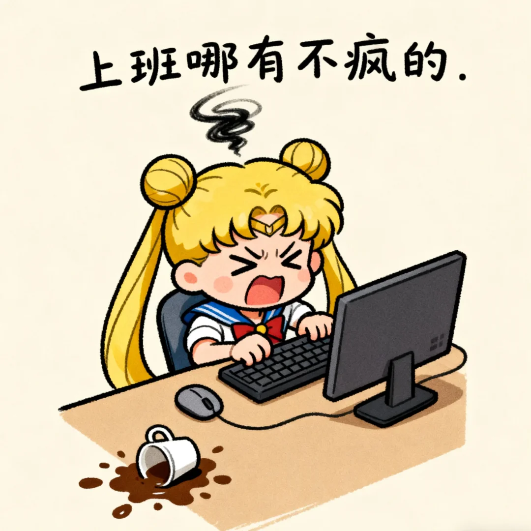 头像_表情包_美少女战士_月野兔_上班状态