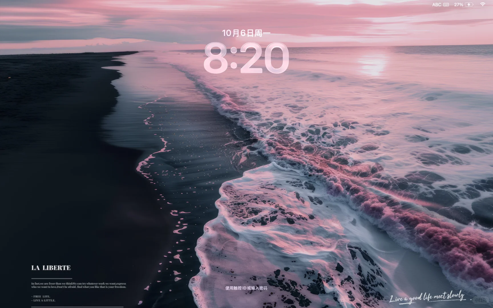 Macbook高清壁纸-068粉汐墨滩【粉丝免费】