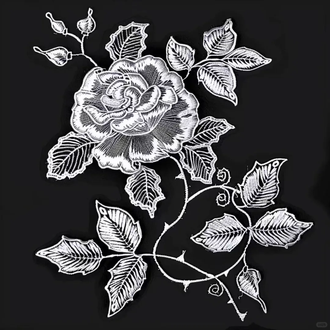 蕾丝玫瑰花图案分享