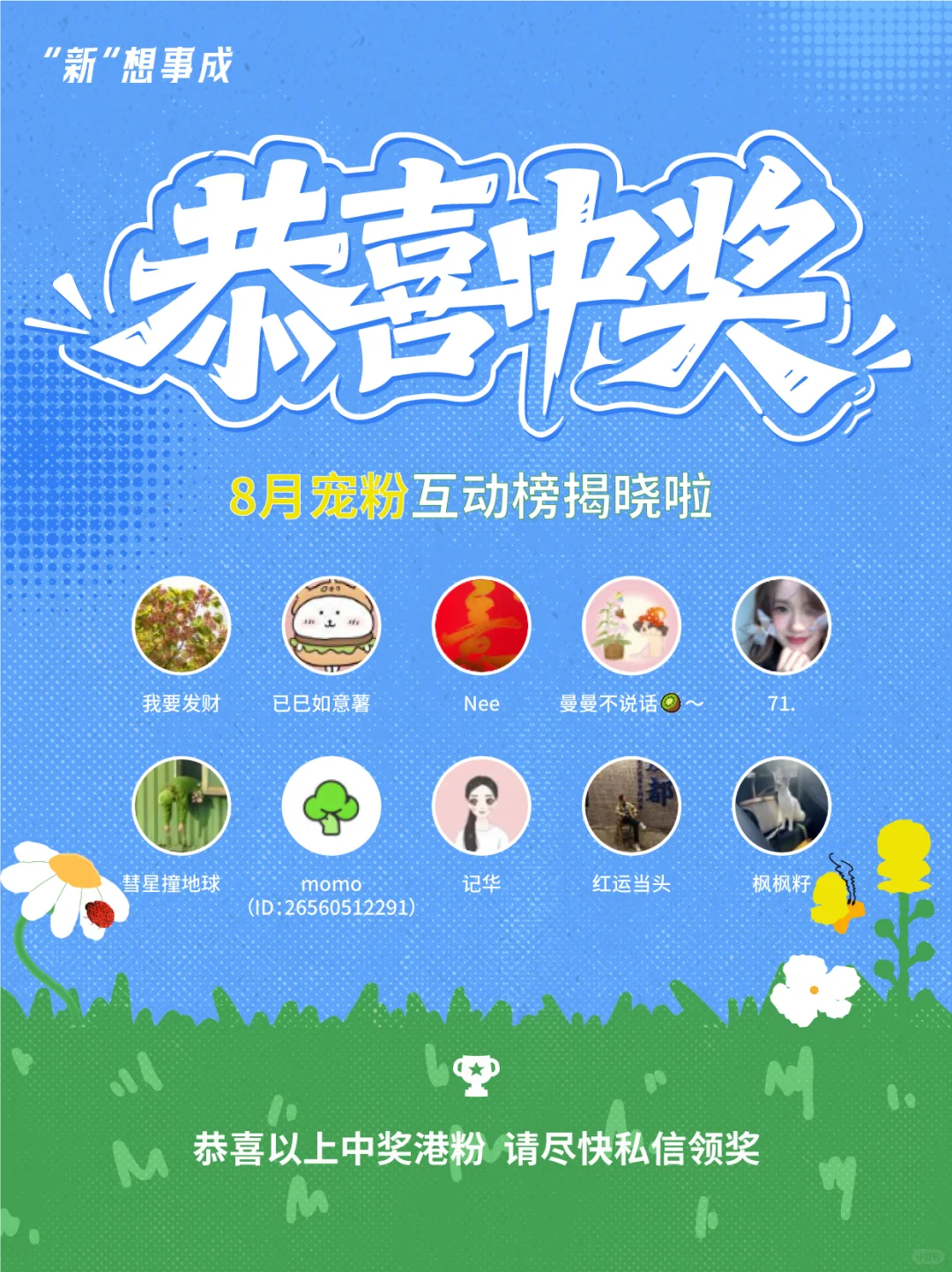 刷到沾好运🎉！8月港粉互动榜名单出炉！