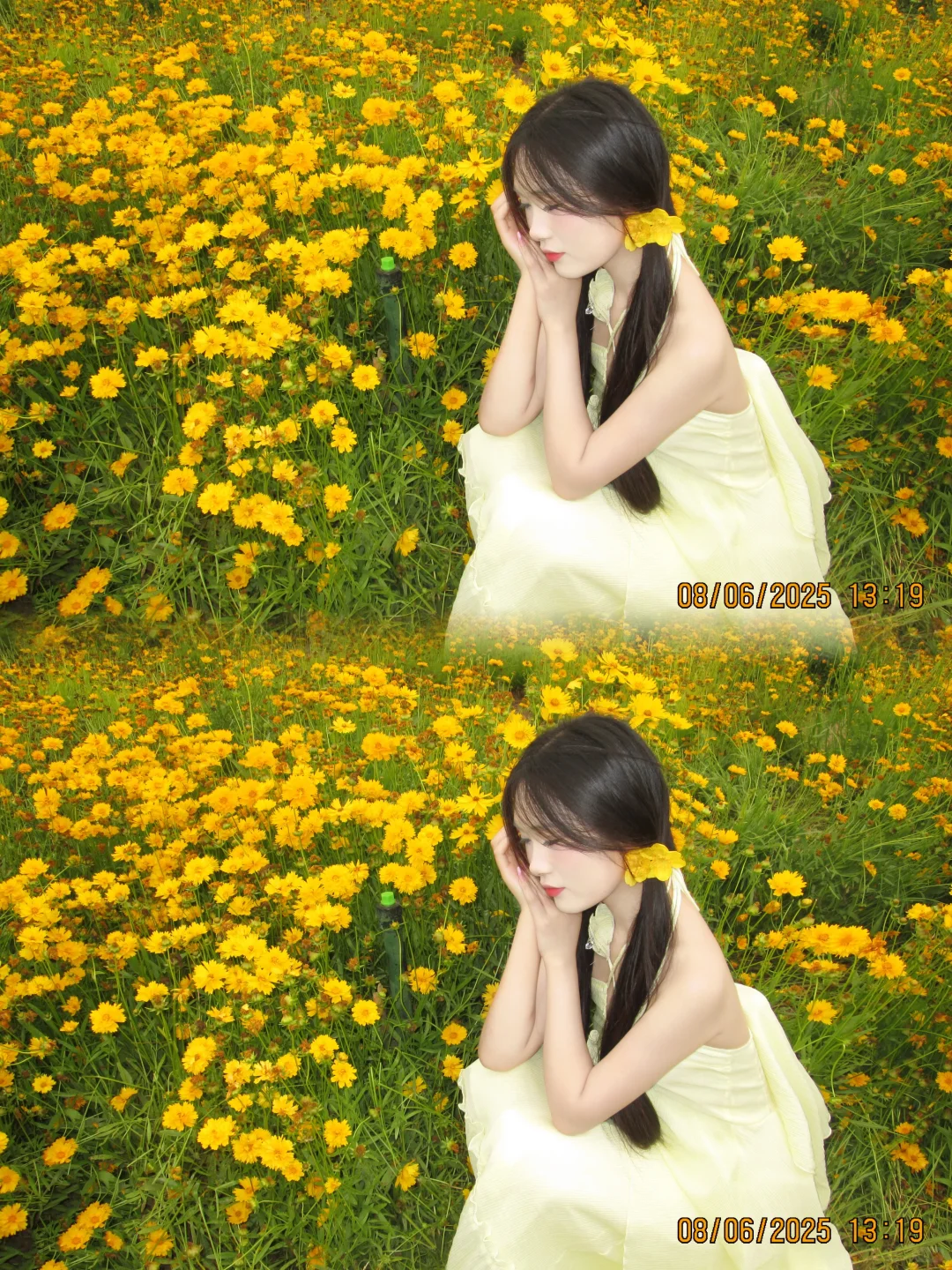 黄色裙子和海边绝配