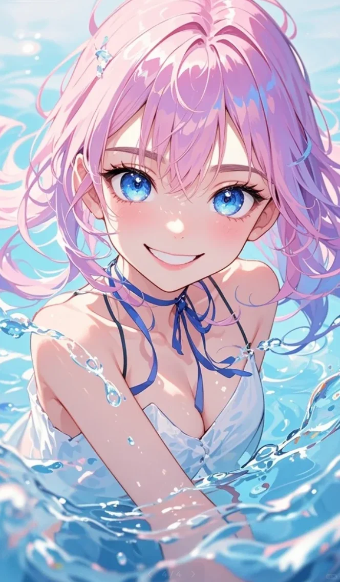 性感的粉红少女丨动漫美图丨AI美图
