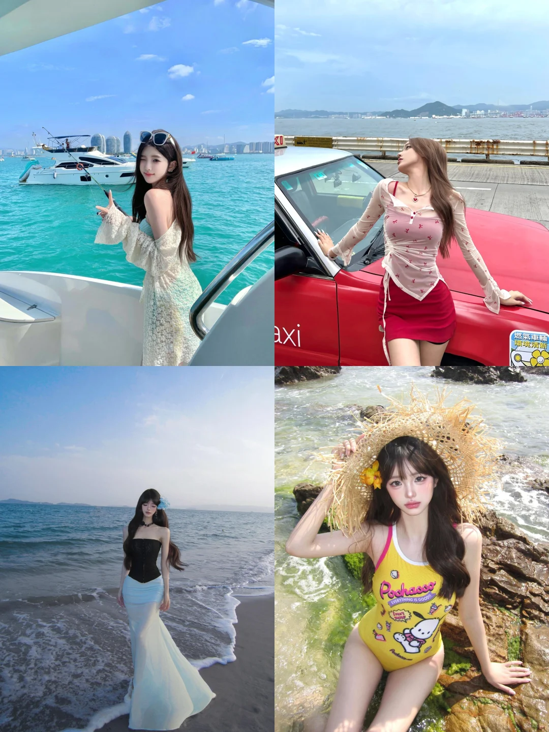 存一些海边🌊的多巴胺穿搭