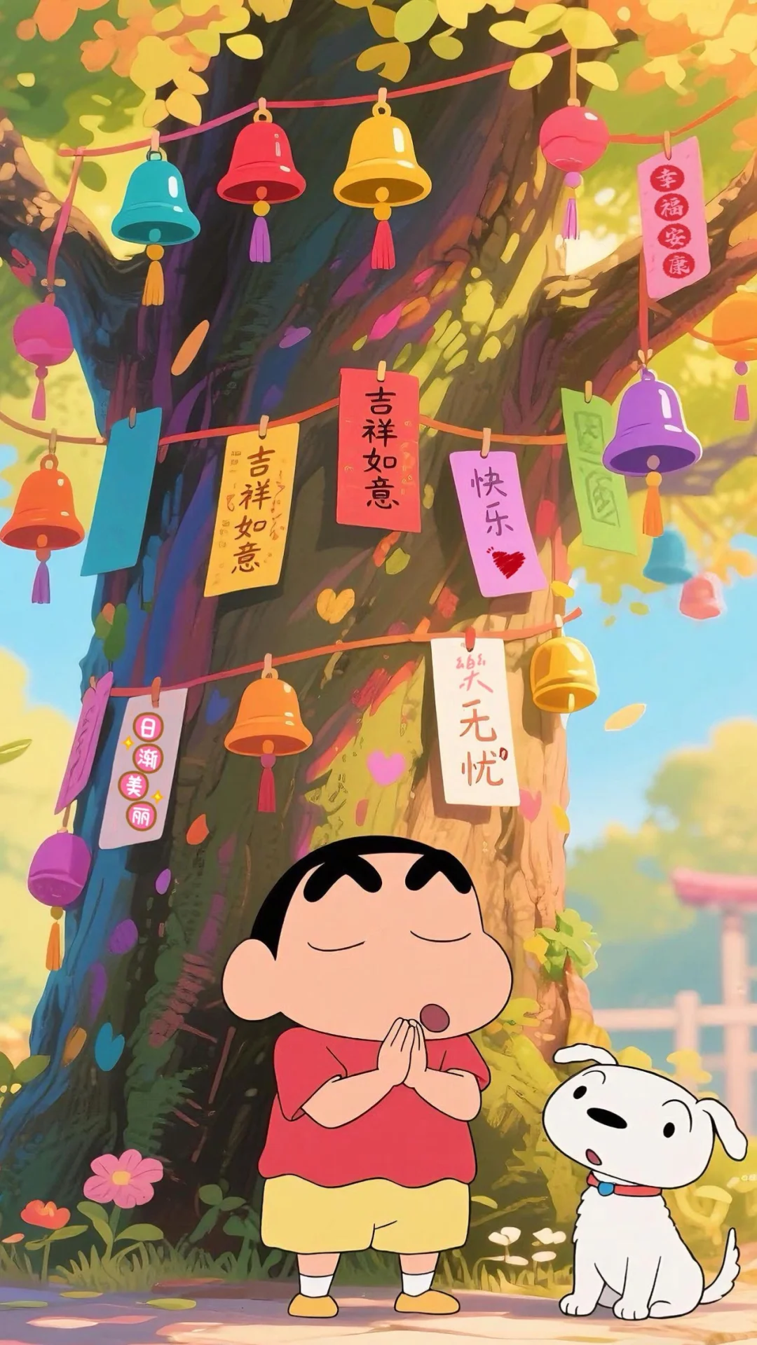 这条壁纸真的太治愈了！😭还是蜡笔小新😭