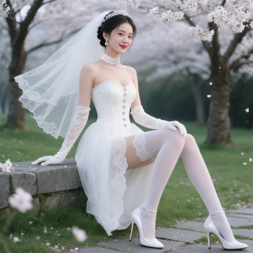 白栀夏的婚纱写真——樱花树下2