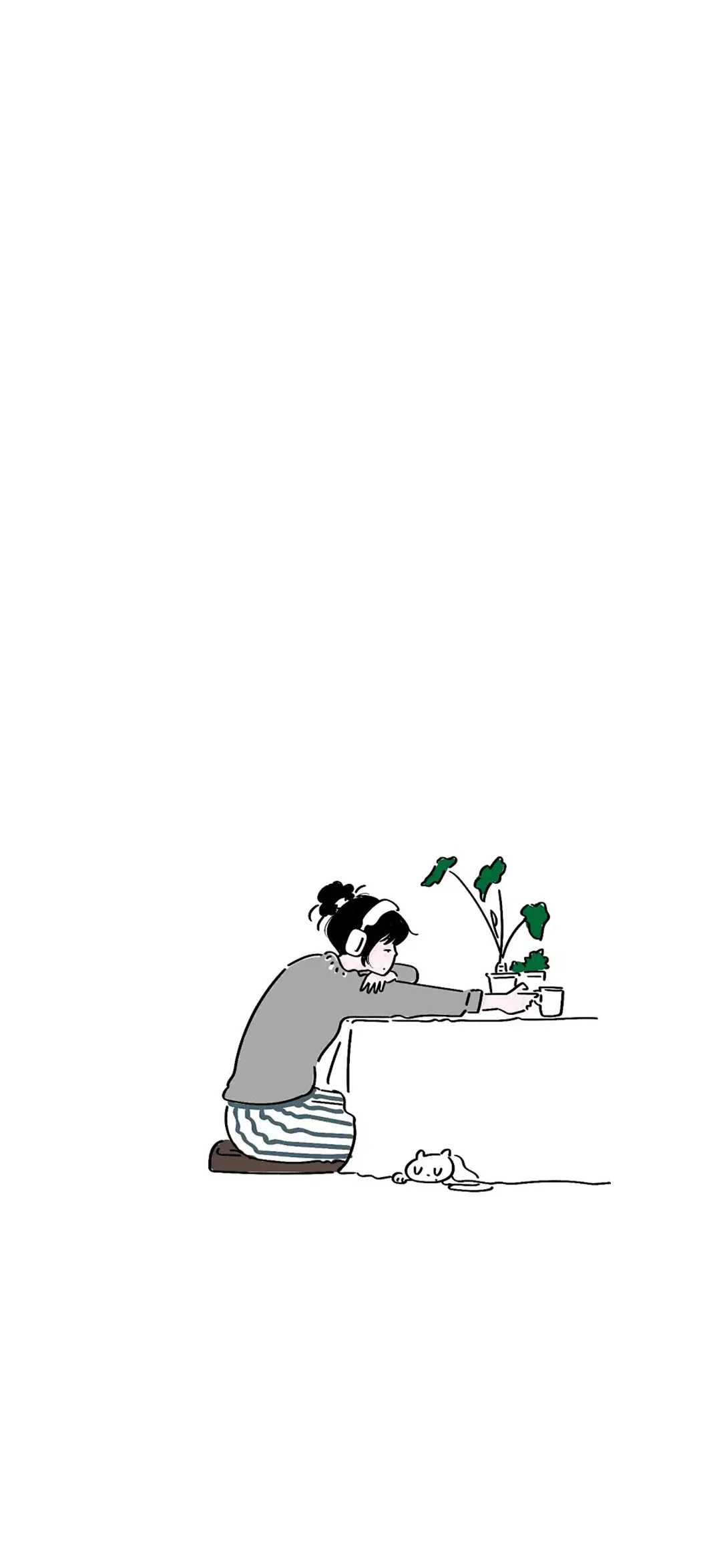 黑白线条描绘有趣的灵魂手机壁纸