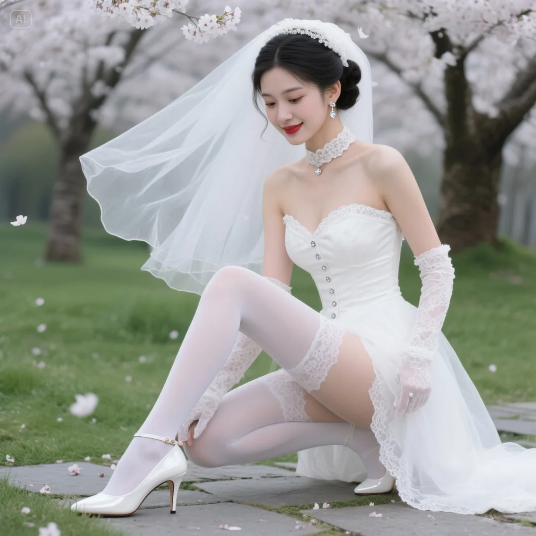 白栀夏的婚纱写真——樱花树下2