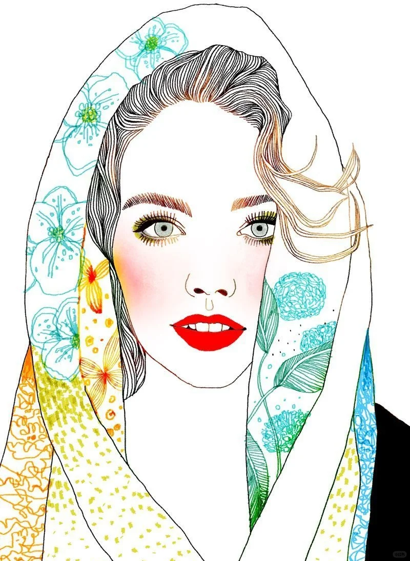 沉迷美女头像线描的第N天!