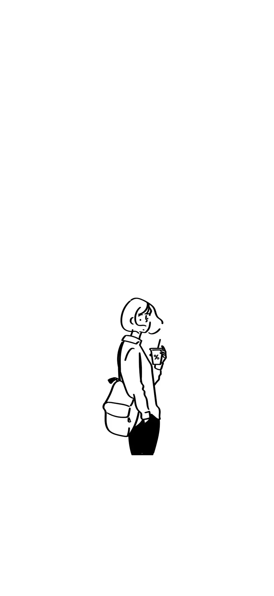 黑白线条描绘有趣的灵魂手机壁纸