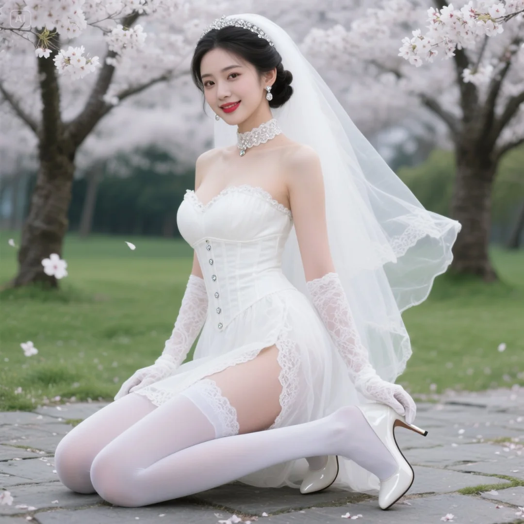 白栀夏的婚纱写真——樱花树下2