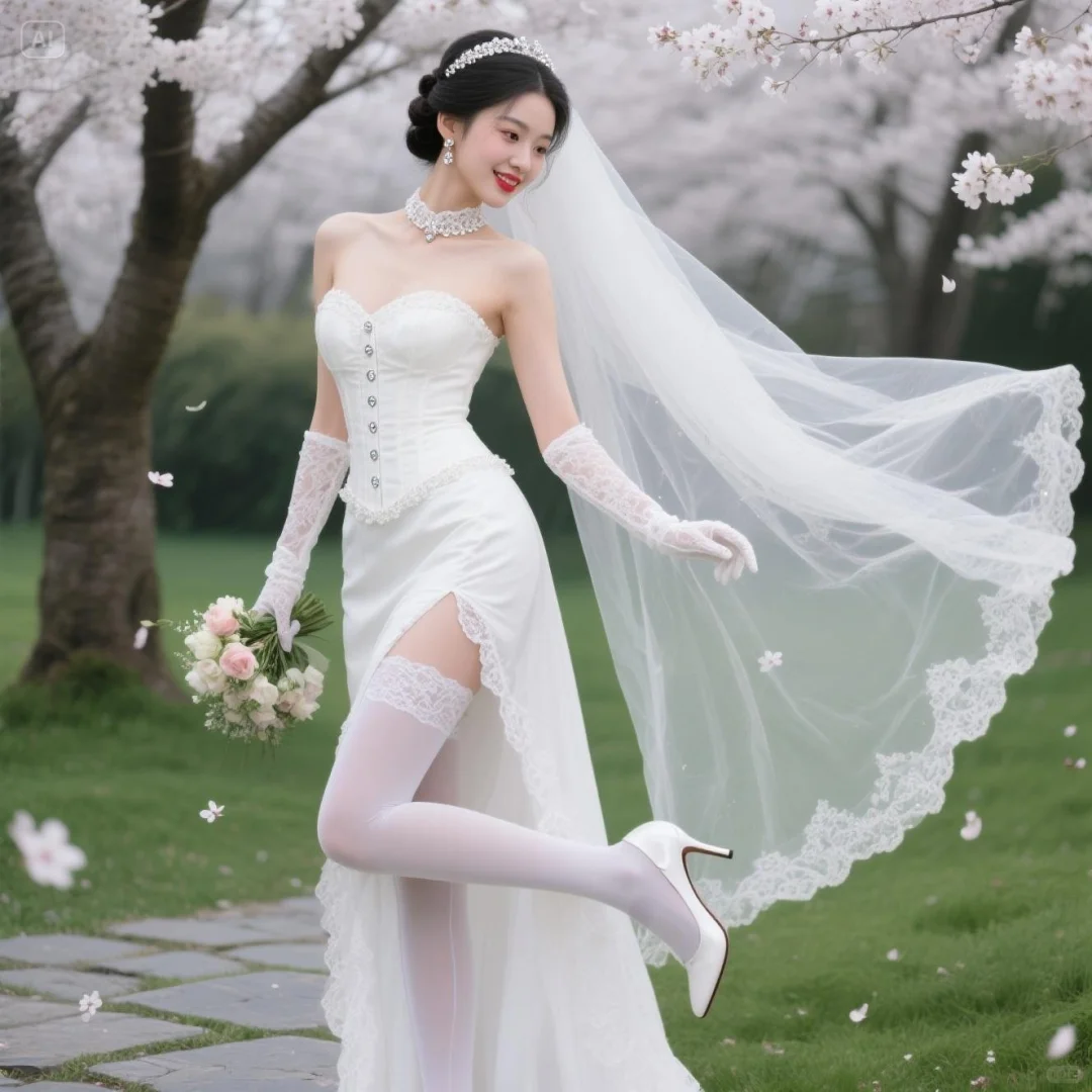 白栀夏的婚纱写真——樱花树下2