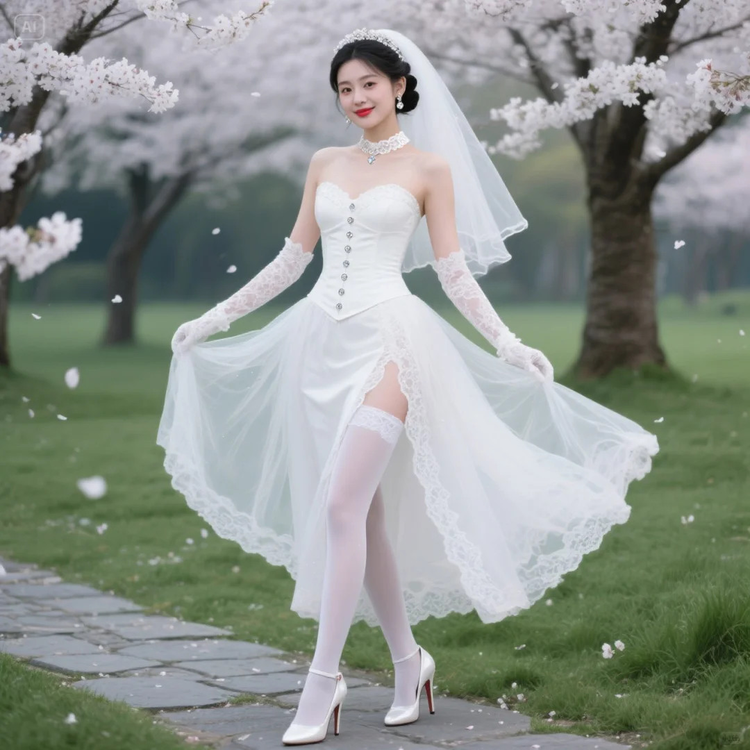 白栀夏的婚纱写真——樱花树下2