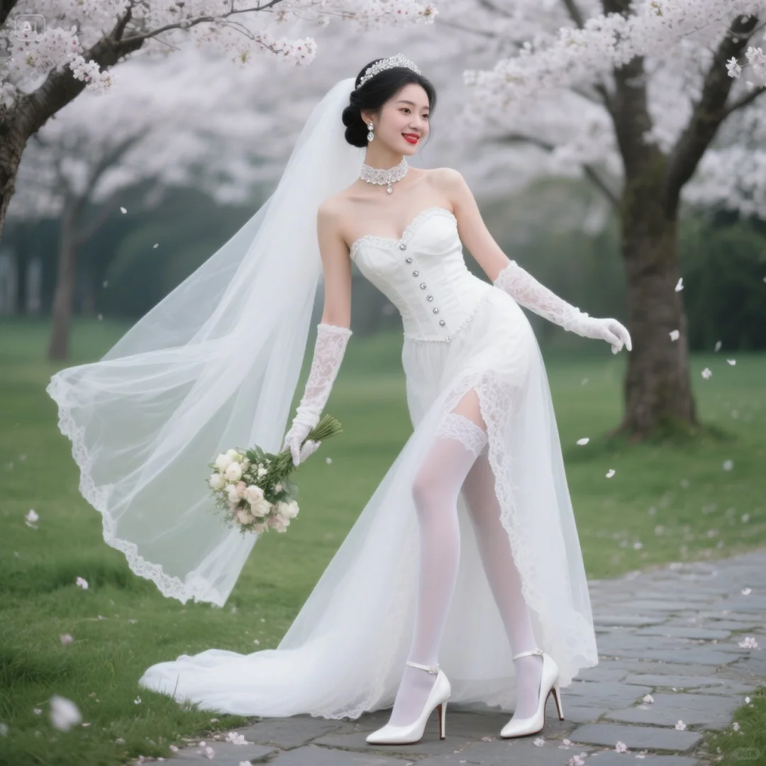 白栀夏的婚纱写真——樱花树下2
