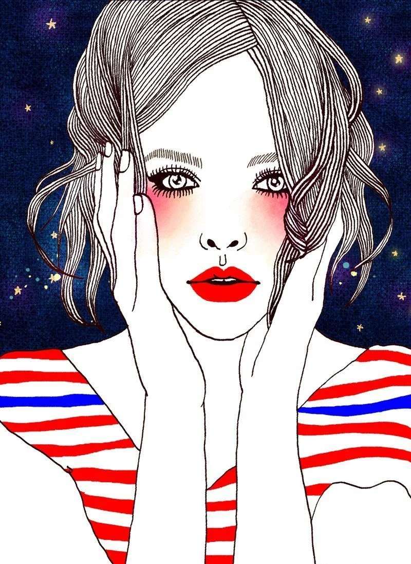 沉迷美女头像线描的第N天!