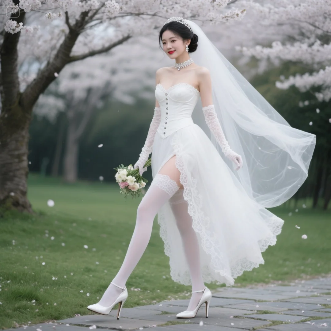 白栀夏的婚纱写真——樱花树下2