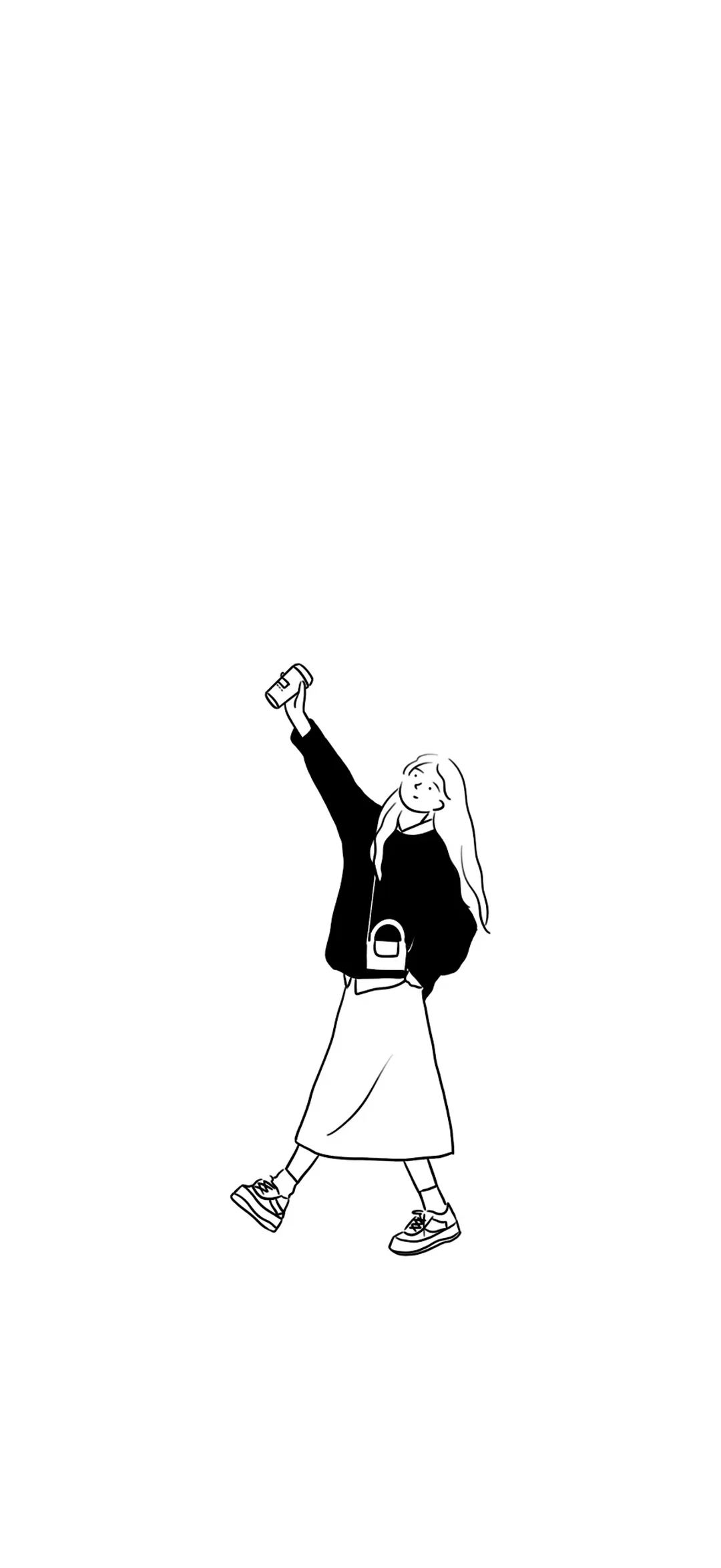 黑白线条描绘有趣的灵魂手机壁纸