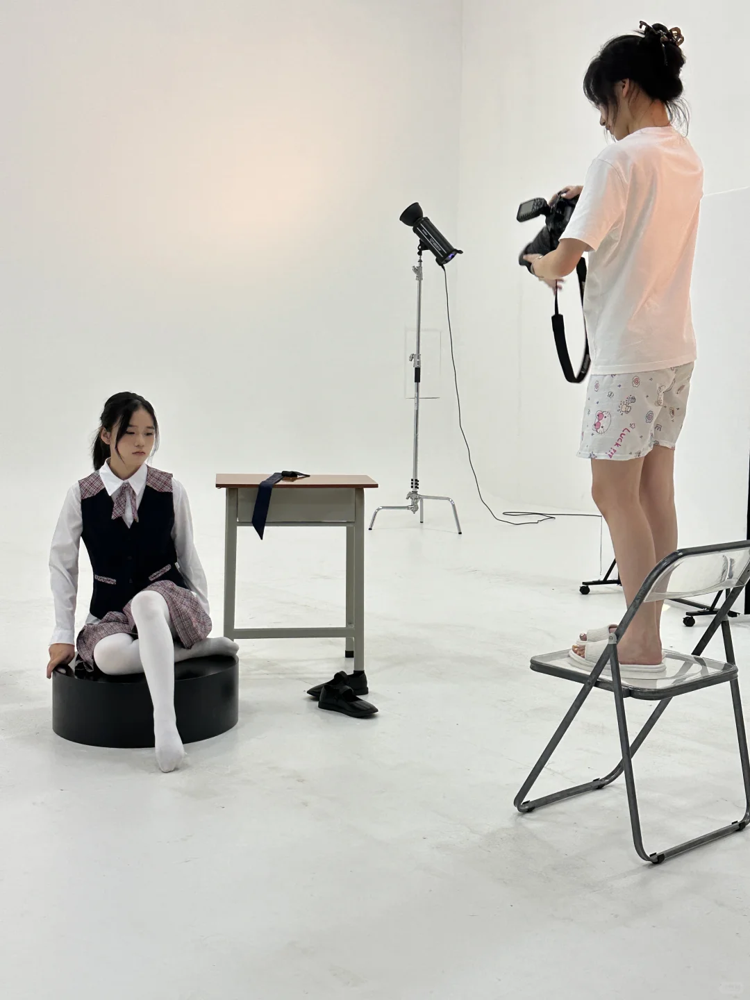 新人模特拍摄中