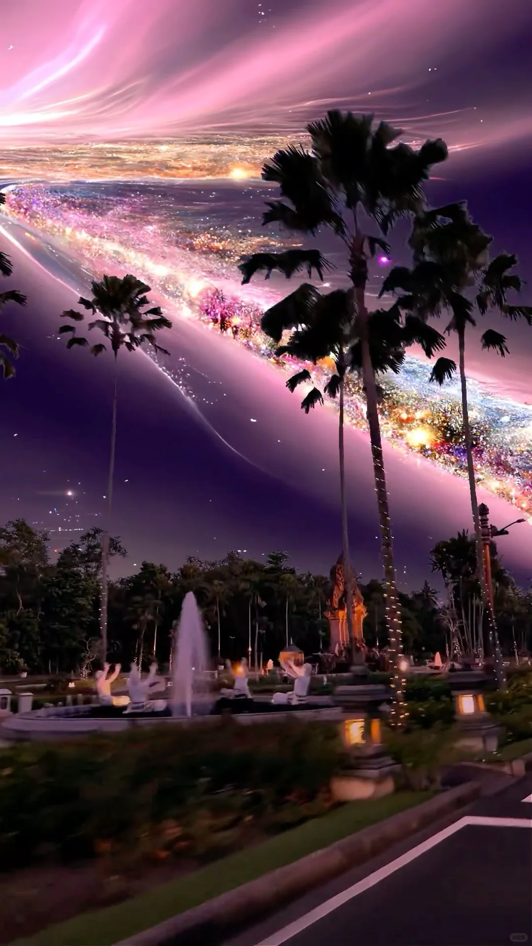 动态壁纸 当晚霞遇到极光银河🌌🌌🌌