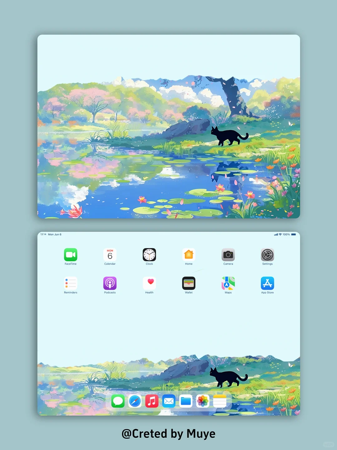 小猫踏春｜ipad平板壁纸｜P006