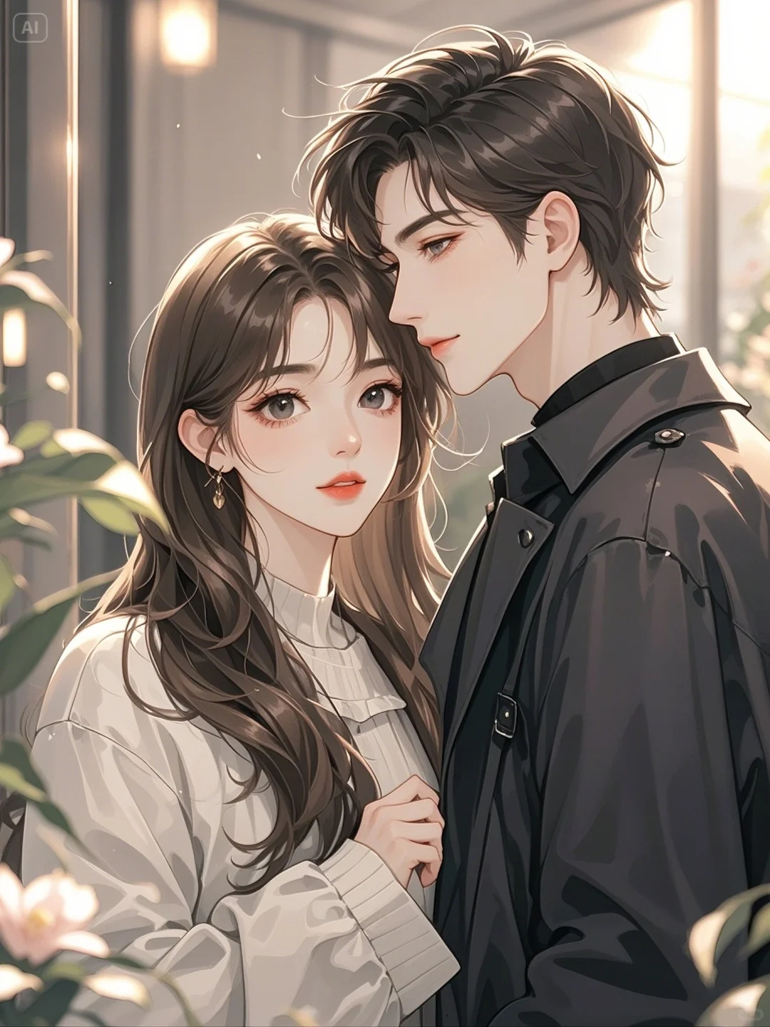 ai现代情侣插画·郎才女貌天生一对