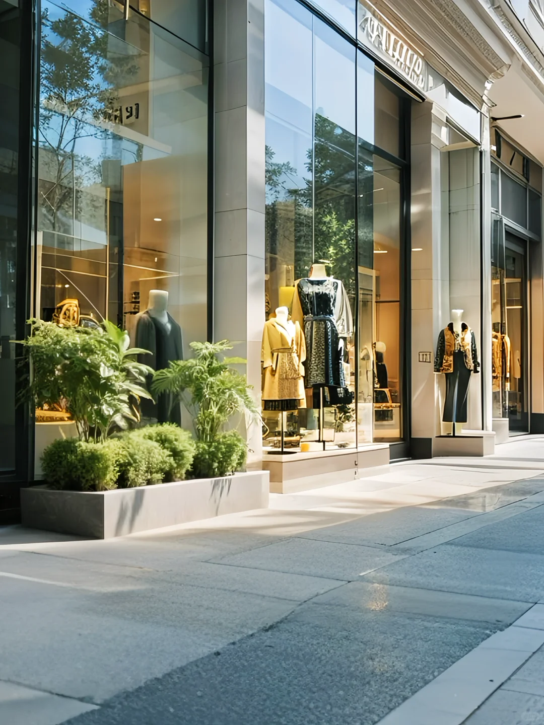 服装店街景背景图