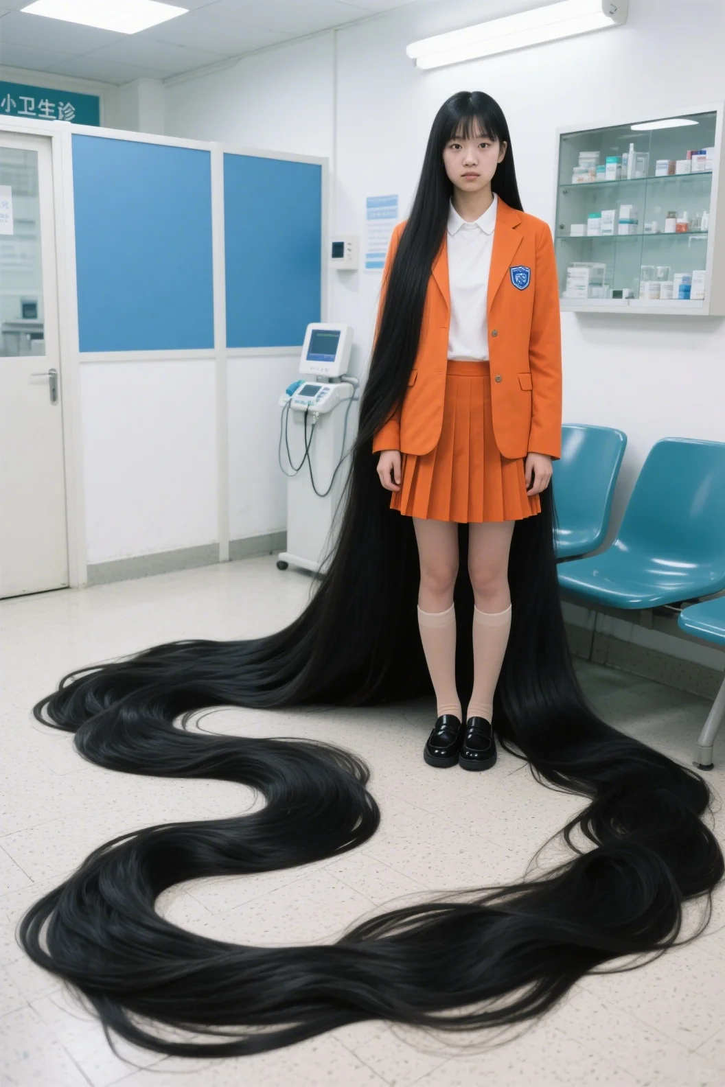 超长发女生