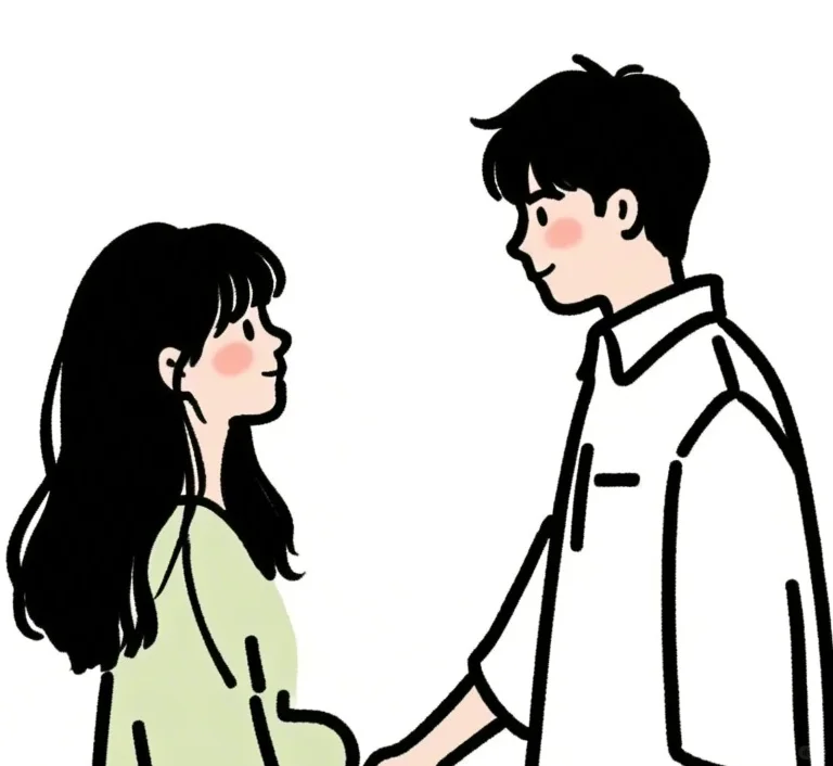 情侣双人简笔漫画