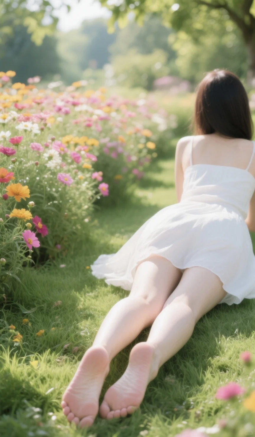 小花园系列，花丛中的少女🌸