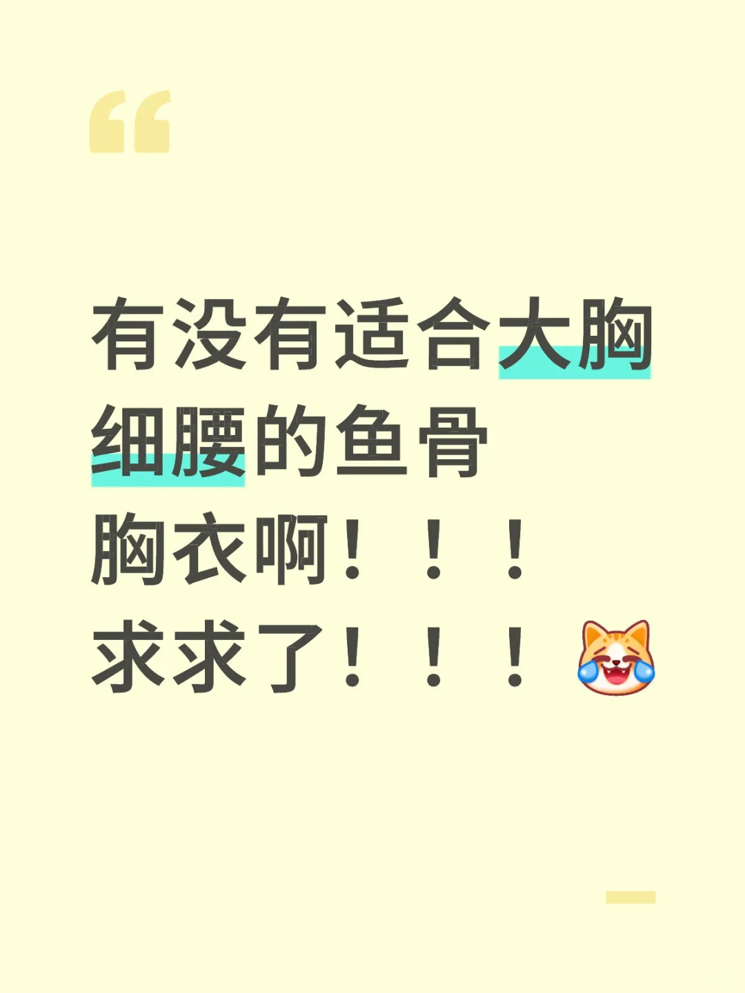 有没有适合大胸细腰的鱼骨胸衣啊！！！求求