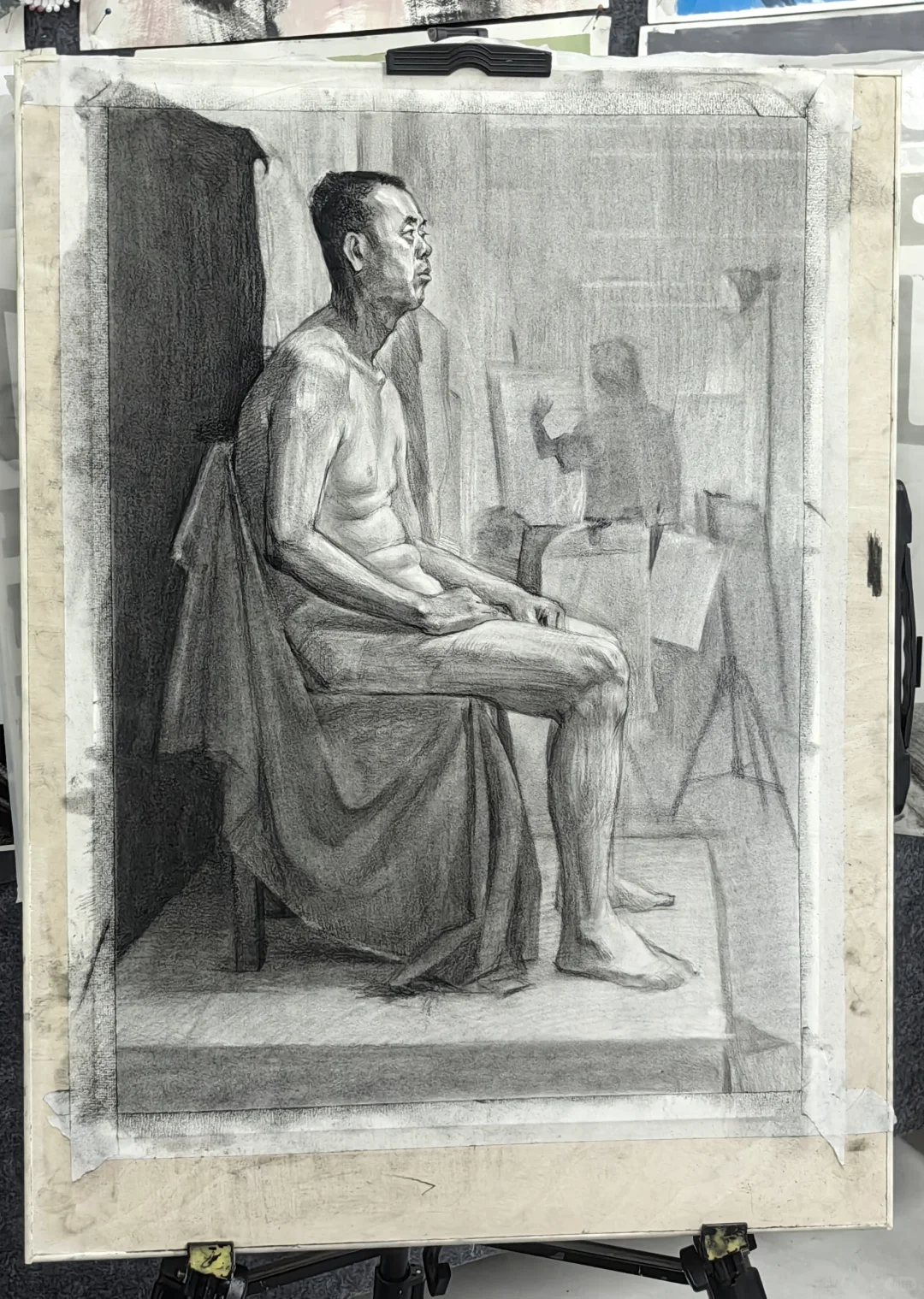 组里同学素描人体写生进行中——我的课堂